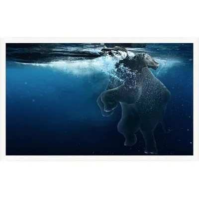 Wendover Art Group Elephant Swim 2 In Blue,black,gray