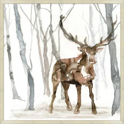 Wendover Art Group Elk In The Forest 2 - Picture Frame Painting On Paper In Multi