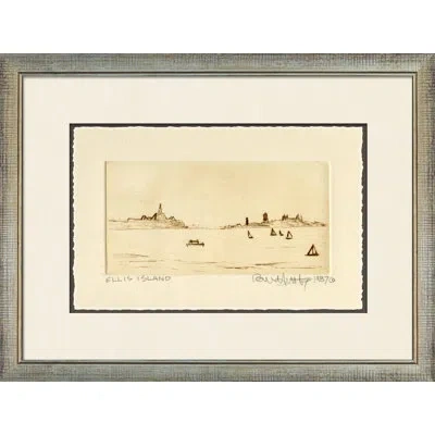 Wendover Art Group Ellis Island - Picture Frame Painting On Paper In Beige