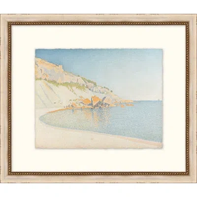 Wendover Art Group Embankment Theory 4 - Picture Frame Painting On Paper In Blue;white;orange