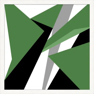 Wendover Art Group Emerals Shards 2 By Christopher Kennedy - Picture Frame Graphic Art On Paper In Black;white;green