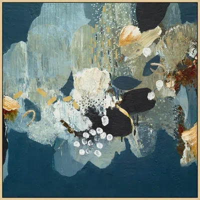 Wendover Art Group Emerging Spring 1 - Floater Frame Print On Canvas In Blue,white,yellow,black