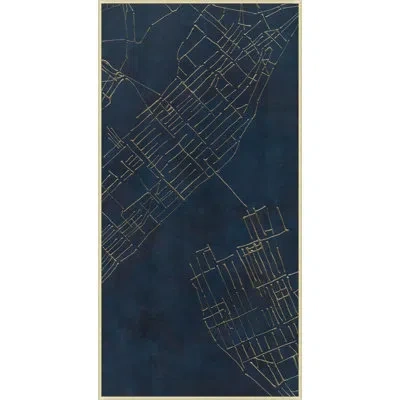 Wendover Art Group Empire Grid Blue 2 In Navy,gold