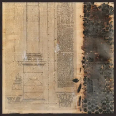 Wendover Art Group Encaustic Column 3 - Painting On Canvas In Neutral
