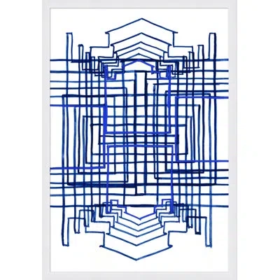 Wendover Art Group Equation 1 - Picture Frame Painting On Paper In Blue;white