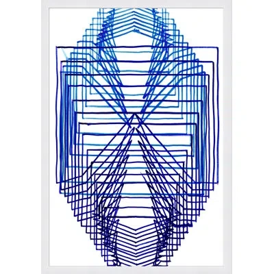 Wendover Art Group Equation 2 - Picture Frame Painting On Paper In Blue;white