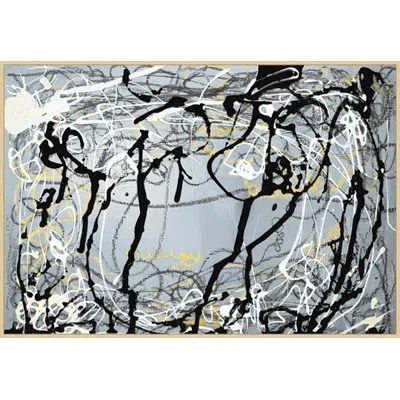 Wendover Art Group Erratic Behavior 1 By Thom Filicia - Floater Frame Painting On Canvas In Black;gray
