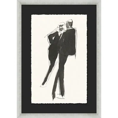 Wendover Art Group Executive Colloquy 3 - Picture Frame Painting On Paper In Black;off White