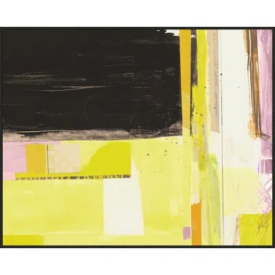 Wendover Art Group Factual Basis By Christopher Kennedy - Floater Frame Painting Print On Canvas In Black;yellow