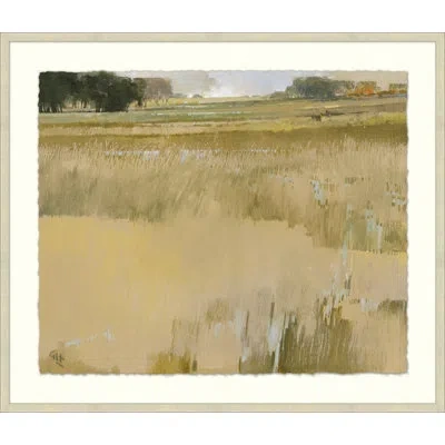 Wendover Art Group Far And Away 1 - Picture Frame Painting On Paper In Green;beige