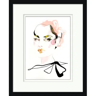 Wendover Art Group Fashion Girl 3 - Picture Frame Painting In Black;white;pink