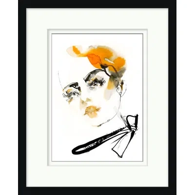 Wendover Art Group Fashion Girl 4 - Picture Frame Painting In Black;white;orange