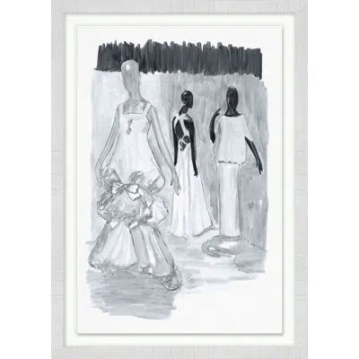 Wendover Art Group Fashion Showcase 3 - Picture Frame Drawing Print In Gray