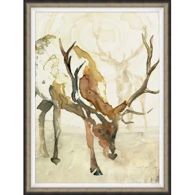 Wendover Art Group Fawn Observation 2 - Picture Frame Painting In Brown;ivory