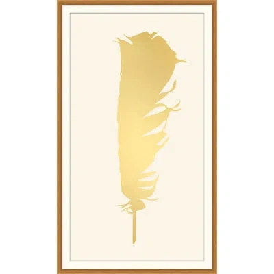 Wendover Art Group Feather B - Picture Frame Print On Paper In Pink;gold