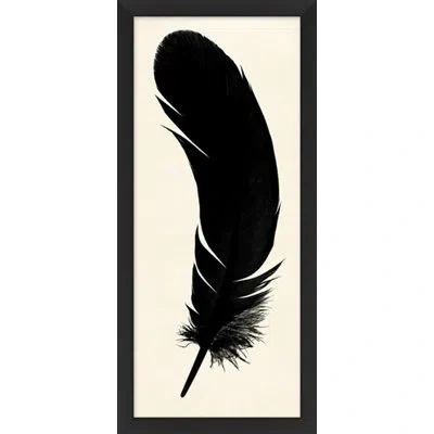 Wendover Art Group Feather Silhouette 1 - Picture Frame Print On Paper In Black;beige