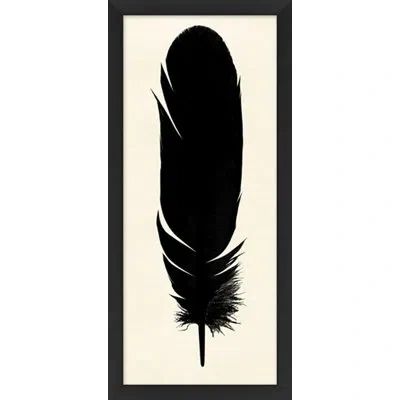 Wendover Art Group Feather Silhouette 2 - Picture Frame Print On Paper In Black;beige