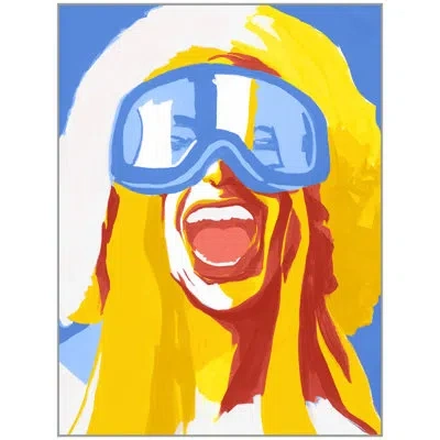 Wendover Art Group Female Skier In Blue,yellow,red,white