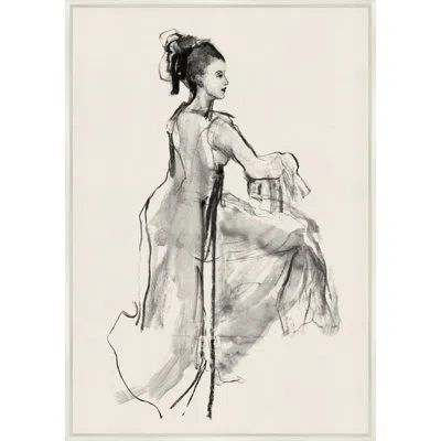 Wendover Art Group Femme Renoir 1 By Lillian August - Picture Frame Drawing Print On Paper In Gray