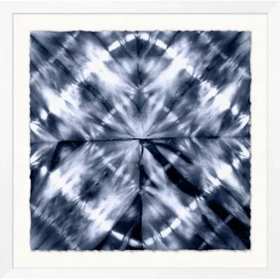 Wendover Art Group Festival Pattern 1 - Picture Frame Print In White;navy