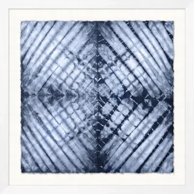 Wendover Art Group Festival Pattern 2 - Picture Frame Print In Gray;navy