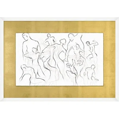 Wendover Art Group Figure Party 2 By Lillian August - Single Picture Frame Painting In Black;white;gold