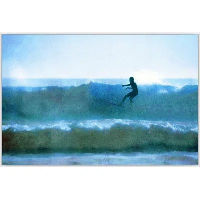 Wendover Art Group Filtered Surf Scene - Floater Frame Painting On Canvas In Blue