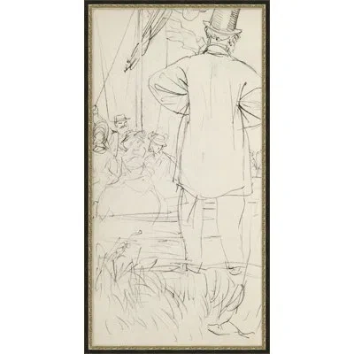 Wendover Art Group Fine Gentleman - Picture Frame Drawing On Paper In Black;beige