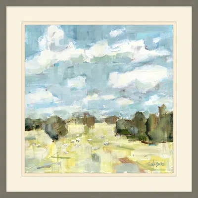 Wendover Art Group Finer Pastures 1 - Picture Frame Painting In Blue;green;yellow