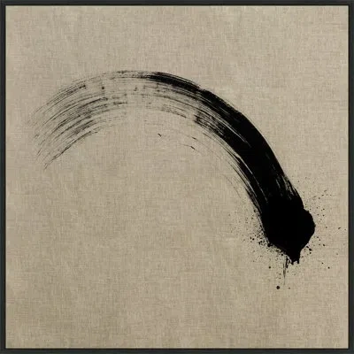 Wendover Art Group Firework Show 1 By Thom Filicia - Floater Frame Painting In Black;sand