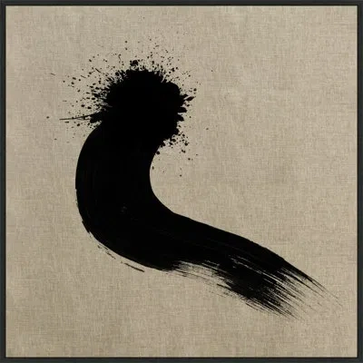 Wendover Art Group Firework Show 2 By Thom Filicia - Floater Frame Painting In Black;sand