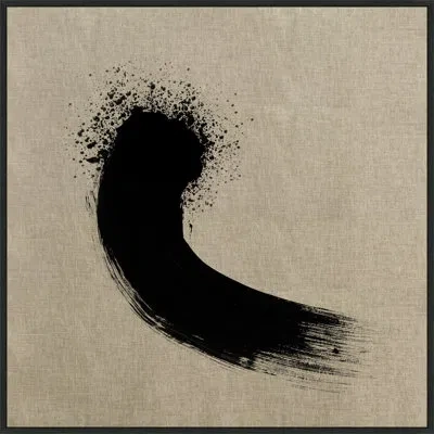 Wendover Art Group Firework Show 3 By Thom Filicia - Floater Frame Painting In Black;sand