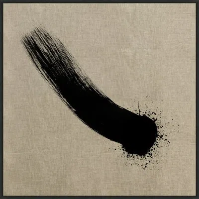 Wendover Art Group Firework Show 4 By Thom Filicia - Floater Frame Painting In Black;sand