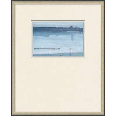 Wendover Art Group Fishing By Moonlight 1 - Picture Frame Painting On Paper In Blue