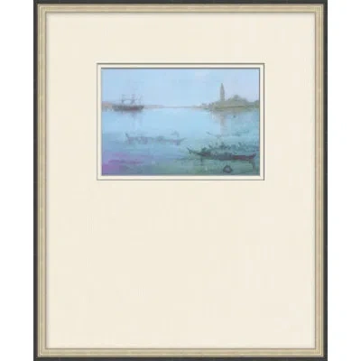 Wendover Art Group Fishing By Moonlight 4 - Picture Frame Painting On Paper In Blue;gray