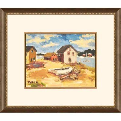 Wendover Art Group Fishing Docks - Picture Frame Painting On Paper In Blue;beige