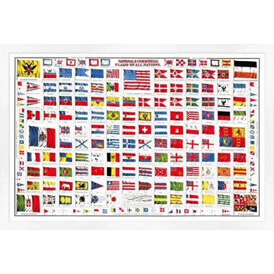 Wendover Art Group Flags Of All Nations - Picture Frame Graphic Art On Paper In Blue;green;red