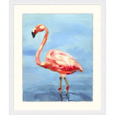 Wendover Art Group Flamingo 1 - Picture Frame Painting On Paper In Blue;pink