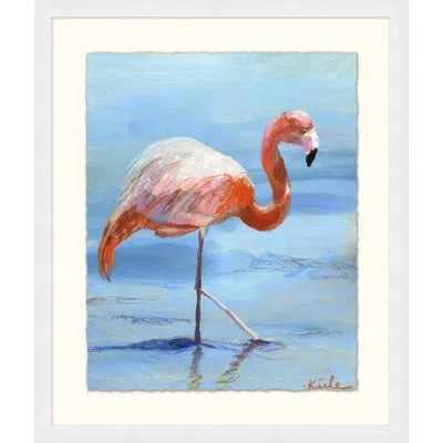 Wendover Art Group Flamingo 2 - Picture Frame Painting On Paper In Blue;pink