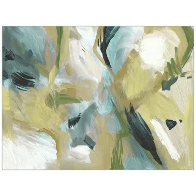 Wendover Art Group Flip And Strike 1 - Floater Frame Print On Canvas In Green,blue,gray,white