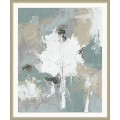 Wendover Art Group Floral Abstract 1 - Picture Frame Painting On Paper In Blue;white;gray