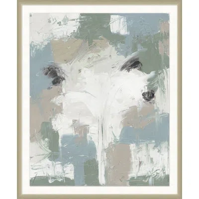 Wendover Art Group Floral Abstract 2 - Picture Frame Painting On Paper In Blue;white;gray
