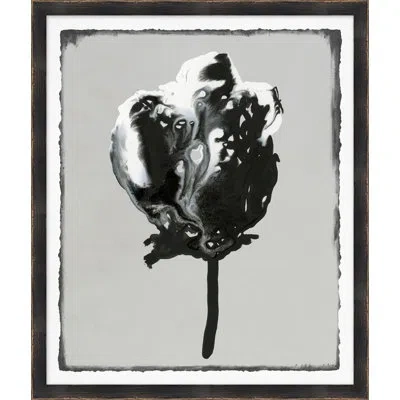 Wendover Art Group Floral Abstraction 6 - Picture Frame Painting On Paper In Black;white;gray