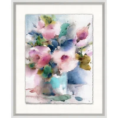 Wendover Art Group Floral Delight 3 - Picture Frame Painting In Green;pink