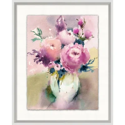 Wendover Art Group Floral Delight 4 - Picture Frame Painting In Green;pink
