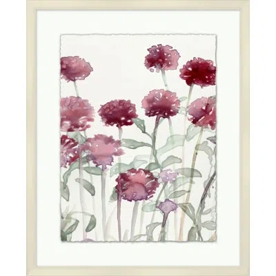 Wendover Art Group Floral Menagerie 3 - Picture Frame Painting In Green;purple