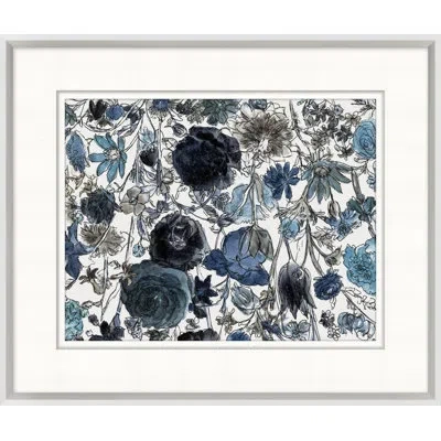 Wendover Art Group Floral Motif Study 3 - Picture Frame Print On Paper In Blue;white