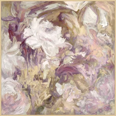 Wendover Art Group Flourish - Floater Frame Painting On Canvas In White;beige