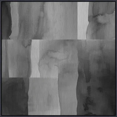 Wendover Art Group Flowing Grays By Lillian August - Floater Frame Painting In Black;gray