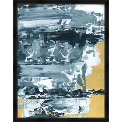 Wendover Art Group Fluid Chatter 1 By Thom Filicia - Picture Frame Painting On Paper In Blue;beige